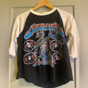Vintage Metallica, And justice for all tour,  baseball tee. Size medium
